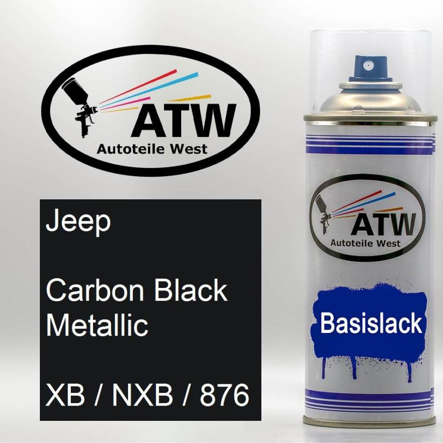 Jeep, Carbon Black Metallic, XB / NXB / 876: 400ml Sprühdose, von ATW Autoteile West.